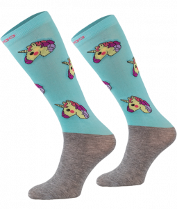 Skarpety jeździeckie z mikrofibry Design miętowe