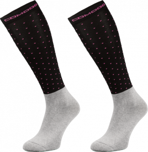 Podkolanówki jeździeckie DOTS z mikrofibry czarne