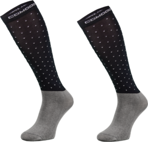 Podkolanówki jeździeckie DOTS z mikrofibry navy