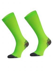 Długie skarpety kompresyjne Biegowe Podkolanówki COMPRESSION zielony neon