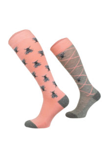 Miękkie Skarpety jeździeckie muchy Funny Design rosa