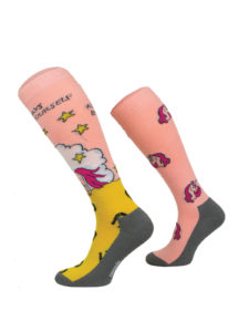 Skarpety jeździeckie jednorożce Funny Design jasny róż
